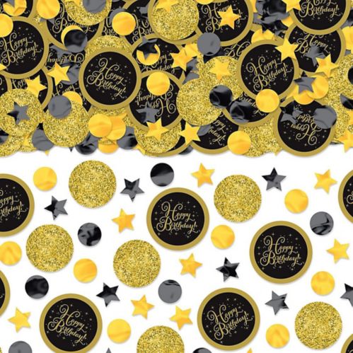 Confettis d'anniversaire noirs et dorés Image de l’article