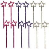Pink, Purple, & Silver Star Wands, 12-pk | Amscannull