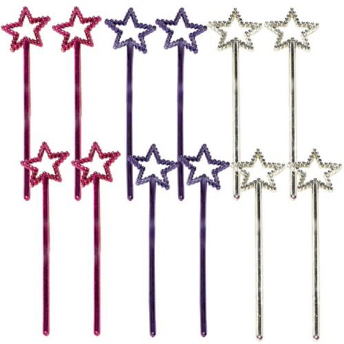 Pink, Purple, & Silver Star Wands, 12-pk Product image