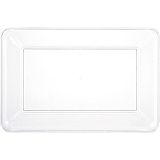 Reusable Trays Perfect For Wedding BBG 6 Pack Rectangle White Plastic Serving Trays 15 x 10 Heavy Duty Serving Platters Parties & Buffet 