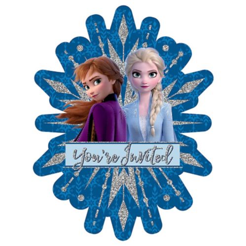 Invitations pour fête d'anniversaire Disney La Reine des neiges 2, paq. 8 Image de l’article