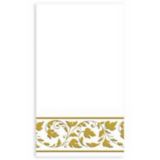 Serviettes en papier de première qualité à motif de volutes, blanc et or, paq. 24 | Amscannull