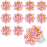 Boho Girl Flower-Shaped Sequin Rings for Birthday Party Favours, Pink, 8-pk