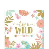 Boho Girl 2nd Birthday Party Napkins feature "two wild" in Gold, 16-pk | Amscannull