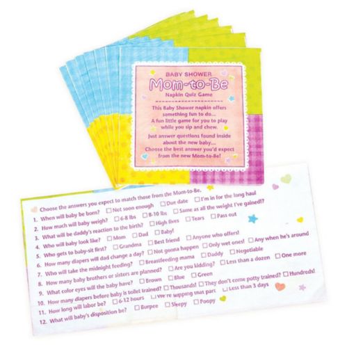 Napkin Trivia Baby Shower Game Product image
