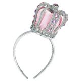 Princess Crown Tiara Headband, Pink & Silver