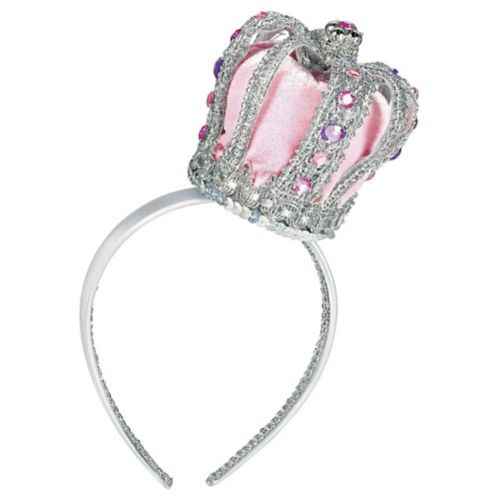 Princess Crown Tiara Headband, Pink & Silver Product image