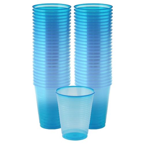 Black Light Neon Blue Plastic Cups, 50-ct Product image