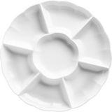 Scalloped Plastic Sectional Platter, Birthday, Party, Anniversary, Assorted Colours, 16-in | Amscannull