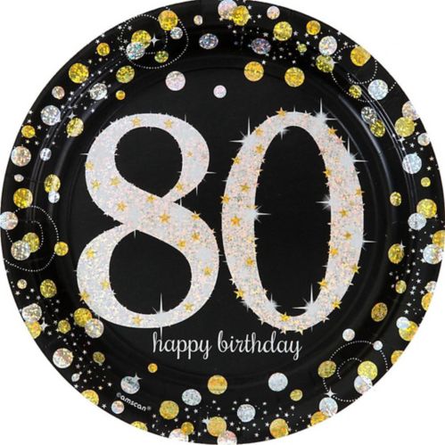 Sparkling Celebration Prismatic 80th Birthday Lunch Plates, 8-pk Product image