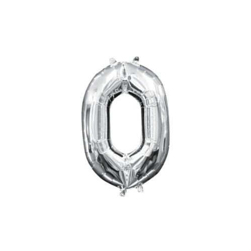Air-Filled Number Balloon, Silver, 13-in Product image