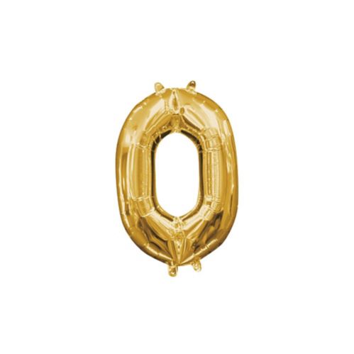 Air-Filled Number Balloon, Gold, 13-in Product image