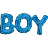 Air-Filled "Boy" Letter Balloon Foil Banner for Baby Shower, Blue, 9-in | Anagram Int'l Inc.null