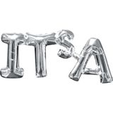 Bannière « It’s A » en aluminium pour anniversaire/dévoilement du sexe de bébé remplie d’air, plus d’options offertes, 20 x 9 po | Anagram Int'l Inc.null