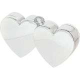 Silver Double Heart Balloon Weight | Amscannull