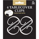 Plastic Table Cover Clips, Birthdays, Showers, More, Clear, 4-pk | Amscannull