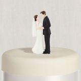 Figurines de mariés aux cheveux bruns pour gâteau de mariage | Amscannull