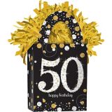 Poids pour ballons scintillant iridescent de célébration du 50e anniversaire | Amscannull