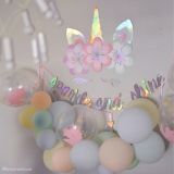Magical Rainbow Unicorn Birthday Party Latex Confetti Balloons, 6-pk