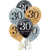 Ballons de fête scintillants 30e anniversaire, paq. 15 | Amscannull