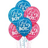 Girl or Boy Gender Reveal Balloons, 15pk Party City