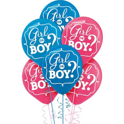 Girl or Boy Gender Reveal Balloons, 15-pk Product image