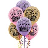 L.O.L. Surprise Latex Balloons, Gold/Purple/Pink, 6-pk | L.O.L.null