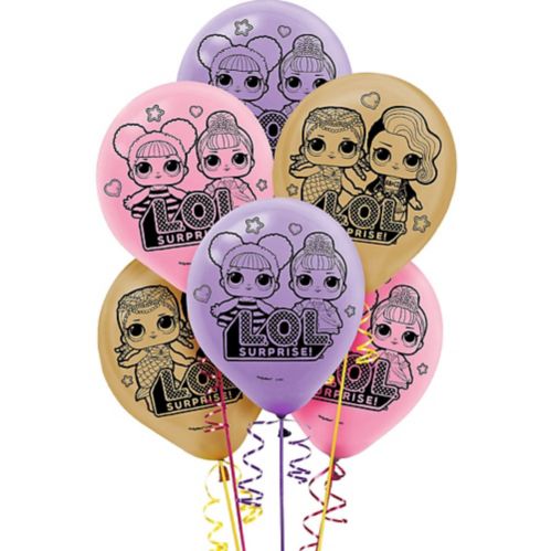 L.O.L. Surprise Latex Balloons, Gold/Purple/Pink, 6-pk Product image