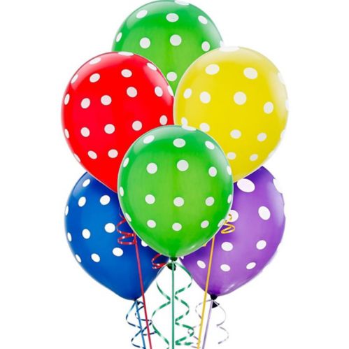 Primary Coloured Polka Dot Balloons, 20-pk Product image