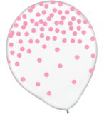 Transparent & Pink Dot Balloons, 12-in, 6-pk | Amscannull