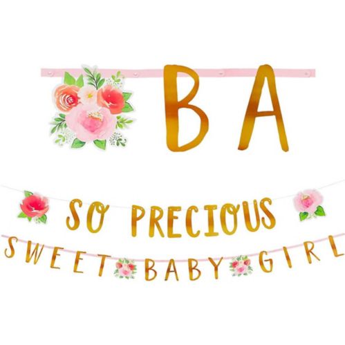 Banderole à lettres bébé florale avec mini banderole Image de l’article