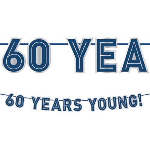 Banderole à lettres 60e anniversaire, bonne fête rétro Image de l’article