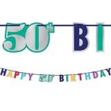 Here's to 50 Birthday Banner | Amscannull