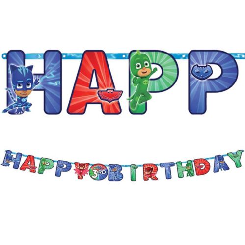PJ Masks Jumbo Add-An-Age Letter Birthday Party Banner, 10-ft Product image