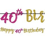 Glitter 40th Birthday Letter Banner | Amscannull