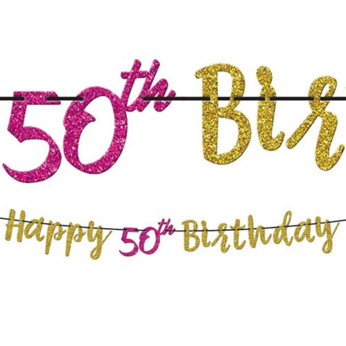 Glitter 50th Birthday Letter Banner Product image