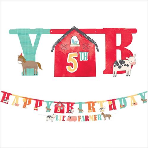 Friendly Farm Letter Birthday Banner Kit, 2-pc Product image