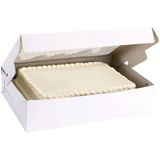 Boîte à gâteau blanche à fenêtre demi-format