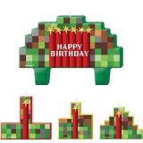 Ensemble de bougies d’anniversaire pixel de jeu vidéo, paq. 4 | Amscannull