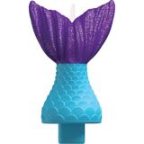 Glitter Mermaid Tail Birthday Candle, Purple/Blue | Amscannull