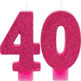 Glitter Number 40 Birthday Candles, 2-pk | Amscannull