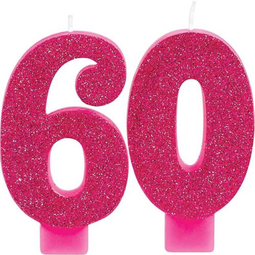 Glitter Number 60 Birthday Candles, 2-pk Product image