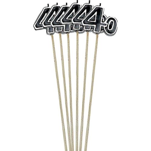 40th Birthday Toothpick Candles, 6-pk Product image