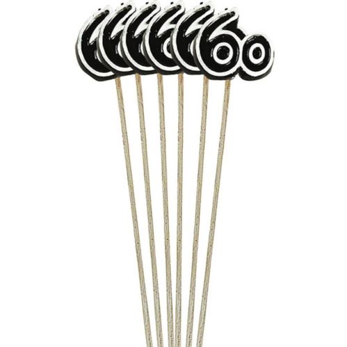 60th Birthday Toothpick Candles, 6-pk Product image