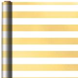 White & Gold Striped Gift Wrap | Amscannull