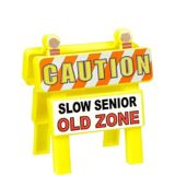 Mini affiche de mise en garde Zone pour vieillards lents | Amscannull