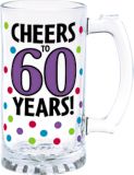 Milestone 60th Birthday Tankard features "Cheers to 60 years", 15-oz
