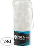 Plastic Pong Balls for Table Tennis, Beer Pong, Party, White, 24-pk | Amscannull