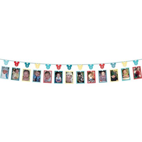 Disney 1st Birthday Mickey Mouse Photo Garland Decoration, 12-in Product image