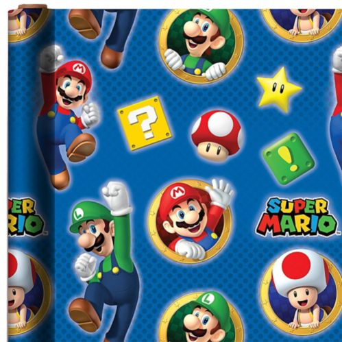 Papier d'emballage-cadeau Super Mario, 8 pi x 30 po Image de l’article